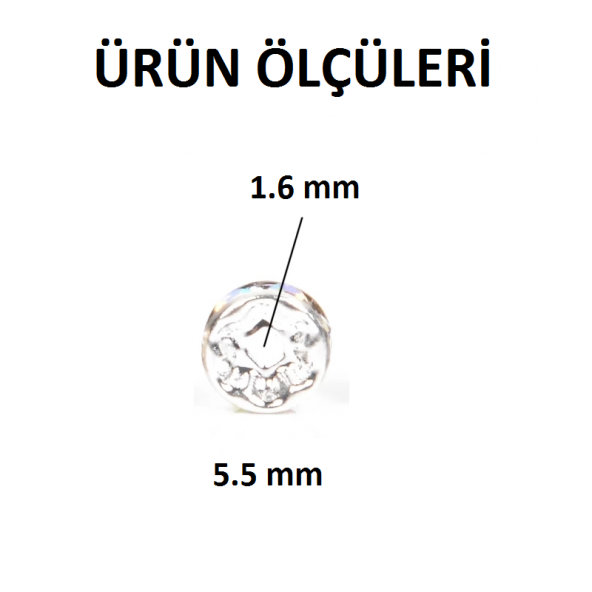 40 Adet Gümüş Renk Rondela Kristal Taşlı Boncuk 5.5 mm - 2