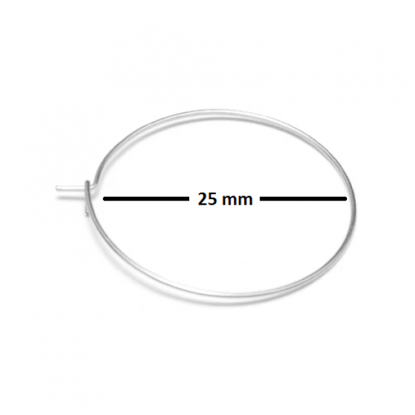 25 mm Altın Renk Kaplamalı Halka Küpe Takı Malzemesi 20 Adet - 2