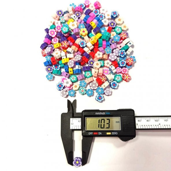 30 Adet 10 mm Polimer Kil Fimo Çiçek Figürü Fimo Boncuk Karışık Renkli - 3