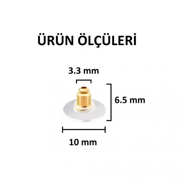 24 Adet Altın Renkli Küpe Tıpası Küpe Arkalığı Plastik Yuvalı Küpe Stoperi - 2