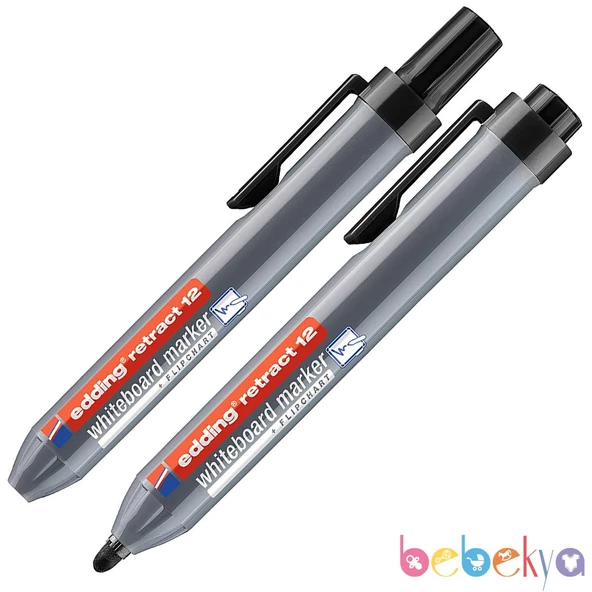 Edding BASMALI Silinebilir Beyaz Tahta Kalemi Edding 366 SİYAH Flipchart Kalemi Sunum Kalemi