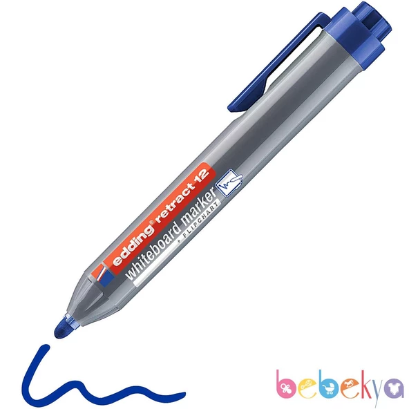 Edding BASMALI Silinebilir Beyaz Tahta Kalemi Edding 366 MAVİ Flipchart Kalemi Sunum Kalemi - 2