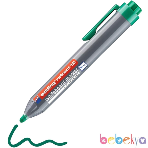 Edding BASMALI Silinebilir Beyaz Tahta Kalemi Edding 366 YEŞİL Flipchart Kalemi Sunum Kalemi - 2