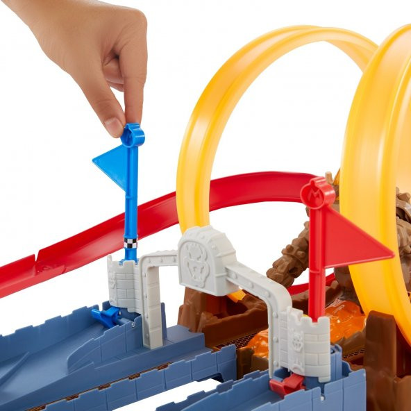 Orjinal Hot Wheels Mario Kart Bowser'ın Kalesinde Kaos Pist Yarış Seti GNM22 - 2