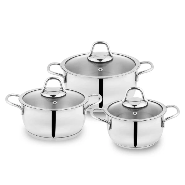 Schafer Eva Çelik Tencere Seti 6 Parça-Inox - 3