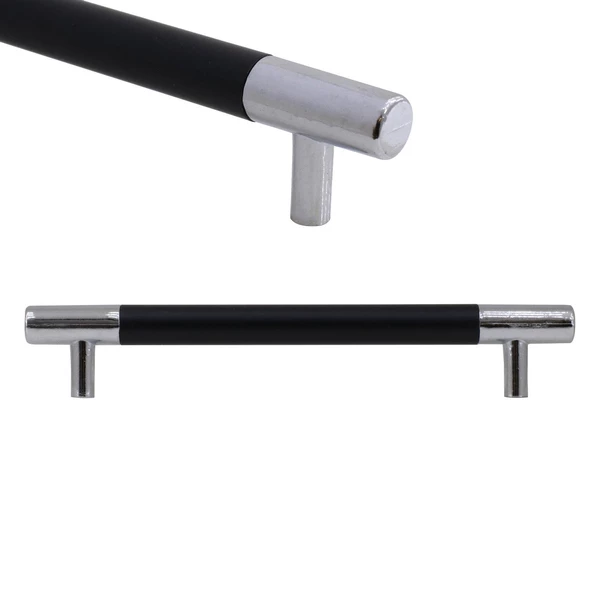 Hitit Mobilya Mutfak Dolap Dolabı Çekmece Kulpu Kulbu Krom Mat Siyah Metal (128 MM-12.8 CM) Kulpları