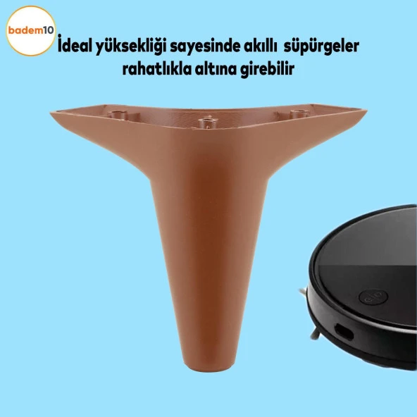 Aspen Lüks Mobilya Kanepe Sehpa TV Ünitesi Koltuk Ayağı 12 cm Kahverengi Baza Ayak - 2