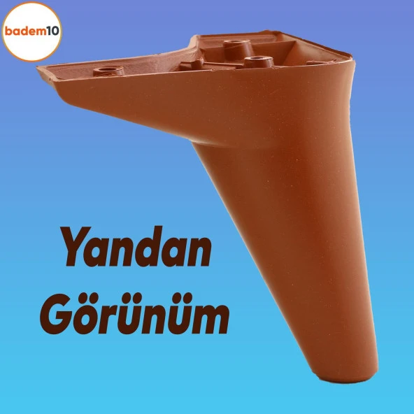 Aspen Lüks Mobilya Kanepe Sehpa TV Ünitesi Koltuk Ayağı 12 cm Kahverengi Baza Ayak - 6