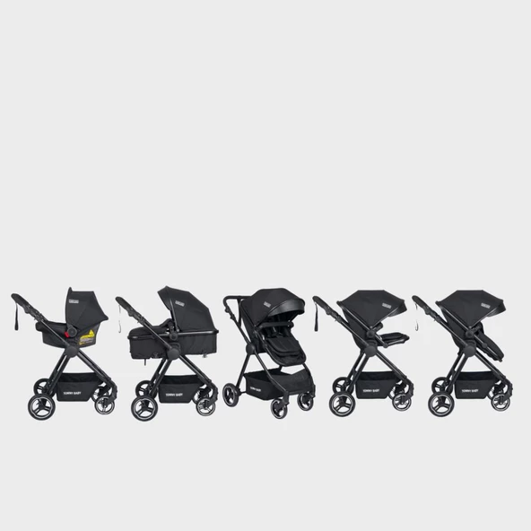 Tommybaby Handy Black New Travel (Seyahat) Sistem Bebek Arabası - 2