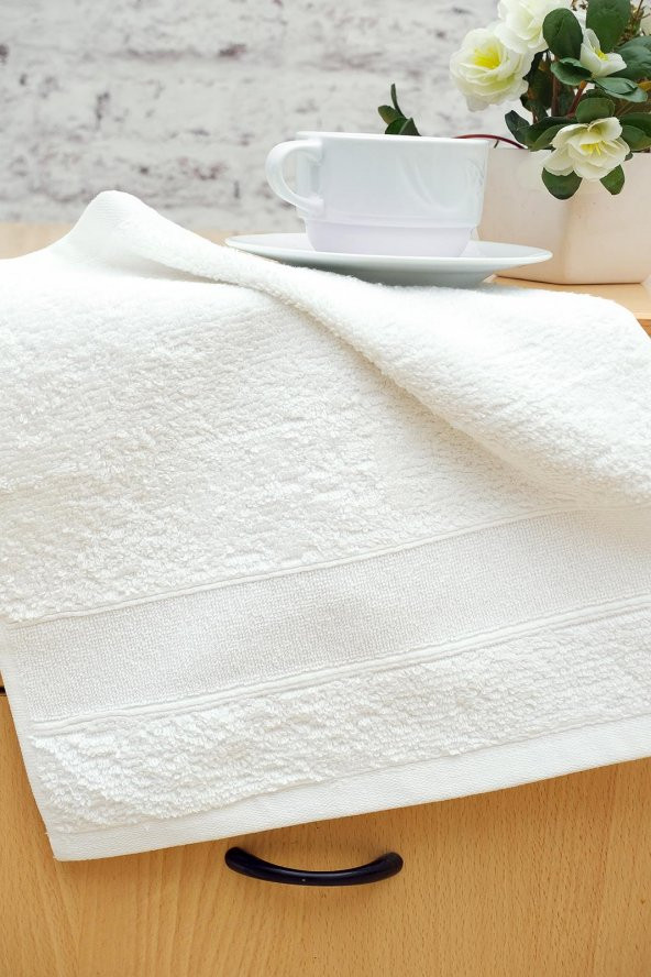 6lı 30x30 Beyaz Kalın Bordürlü Mutfak Havlusu - 3