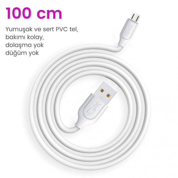 Shaza Type-C to Lightning 2.4A Hızlı Şarj ve Data Kablosu 1M - 5