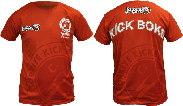 DragonDo Kf2018 Kick Boks Tişörtü Mavi - Kırmızı