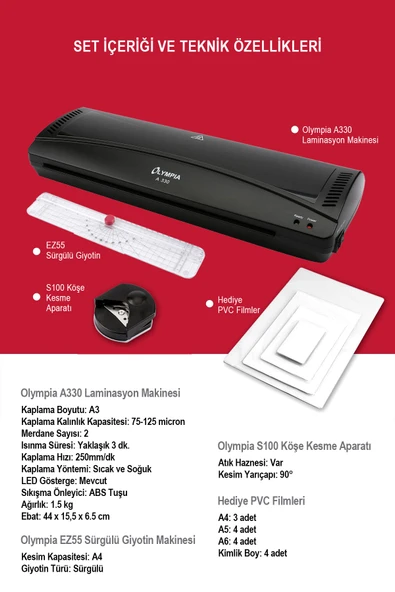 A330s A3 Laminasyon Makinesi 4in1set - 2