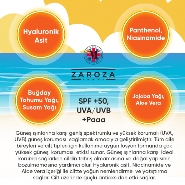Zaroza Sunscreen Lotion Spf 50+ 150ml - 2