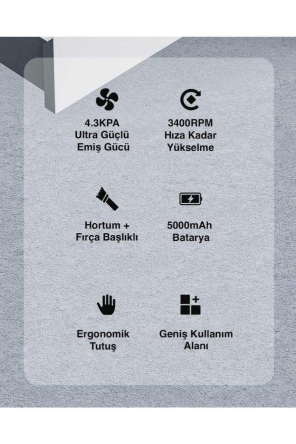 Blitzwolf Bw-ad1 3400rpm Güçlü Emiş Portatif Ev Ve Araç Şarjlı El Süpürgesi - 5