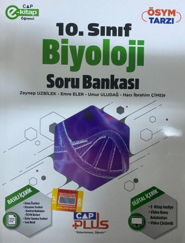 10. Sınıf Anadolu Lisesi Biyoloji Soru Bankası Çap Yayınları