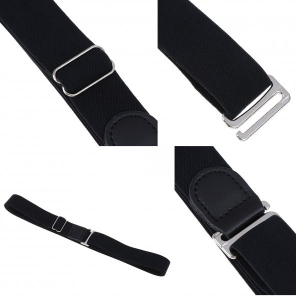 Kemer Dünyası Unisex Siyah Lastikli İnce Gömlek Tutucu Kemer - 2