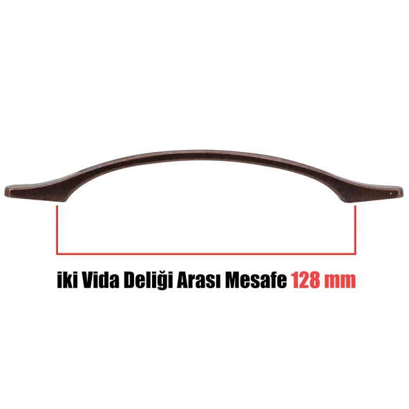 Aslı Eskitme Antik Bakır Metal (128 mm-12.8 cm) Mobilya Mutfak Çekmece Dolap Kulpu Kulbu Kulpları - 4