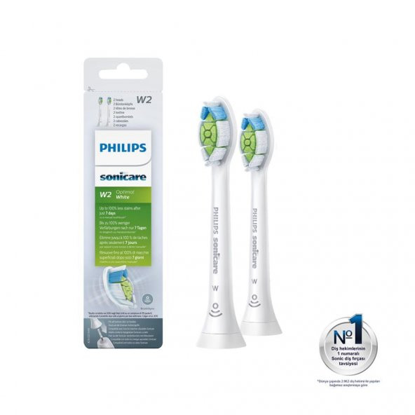 Philips Sonicare HX606210 - Optimal White - Sonic Şarjlı Diş Fırçası Yedek Başlıkları - 2li Beyaz