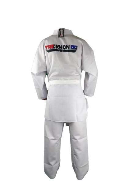 DragonDo 10012 Fitilli Kumaş Beyaz Yaka Taekwondo Elbisesi - 3