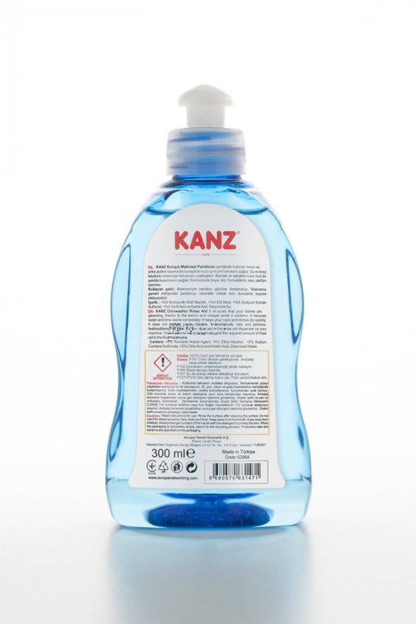 Kanz Ultra Wc Temizleyici 750 Ml&Çamaşır Leke Çıkarıcı 500 ml &Bulaşık Makinesi Parlatıcısı 300 ml &Bulaşık Yıkama Sıvısı 300 ml 4lü Temizlik Seti - 5