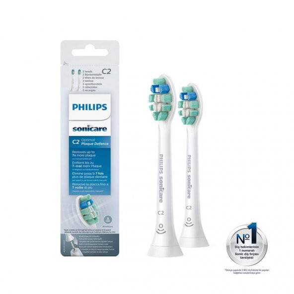 Philips Sonicare HX902210 - Optimal Plaque Defence - Sonic Şarjlı Diş Fırçası Yedek Başlıkları - 2li Beyaz