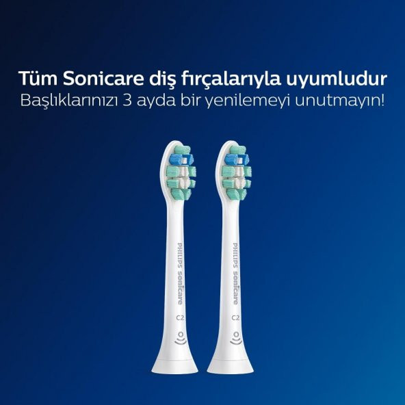 Philips Sonicare HX9022/10 - Optimal Plaque Defence - Sonic Şarjlı Diş Fırçası Yedek Başlıkları - 2'li Beyaz - 4