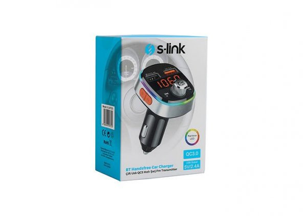 S-link SL-BT235 Rainbow Bluetooth V5.0 Led Ekran USB+TF Desteği Ç - 6