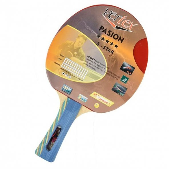 Vertex PASION - 5 Yıldız Masa Tenisi Raketi (Pinpon Raketi) - 402541