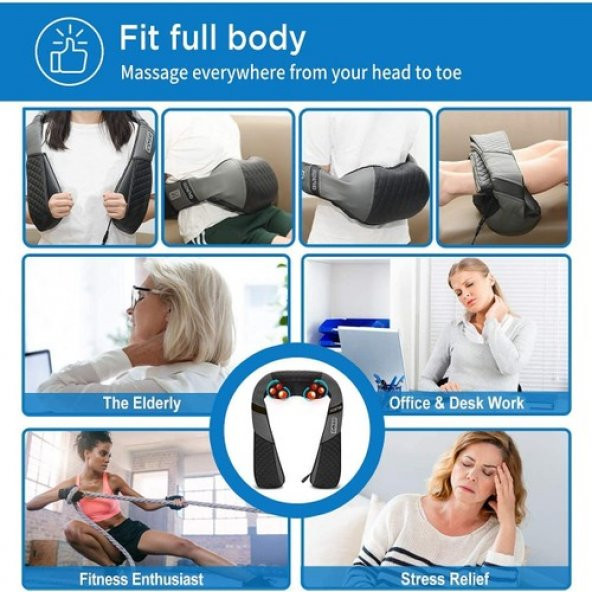 RENPHO Shiatsu Isı Destekli Boyun ve Sırt 3D Masaj Aleti - 5