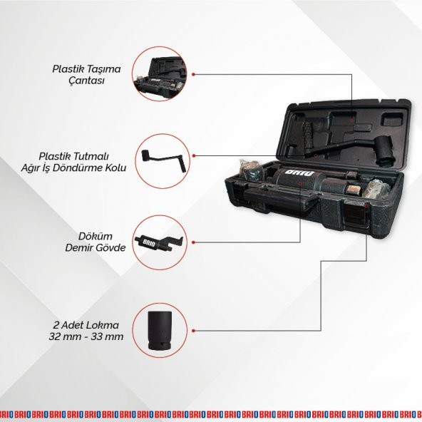 Brio Bijon Sökme Anahtarı 5200Nm Tır, Kamyon, Otobüs, Ağır Vasıta İçin - 4