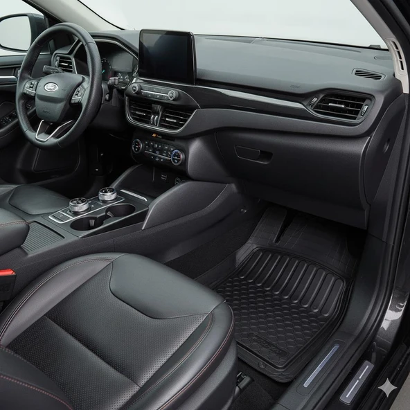 Pufi Tüm araçlarla uyumlu Oto Paspas 100% Kauçuk Premium Kalite - Siyah - Resim 2