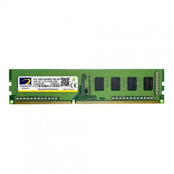 TWINMOS 4 GB DDR3 1600MHZ PC RAM 1,35V MDD3L4GB1600D