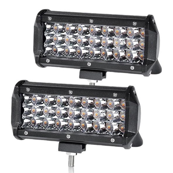 Sis lambası 24 led çift renk sarı beyaz 72W takım