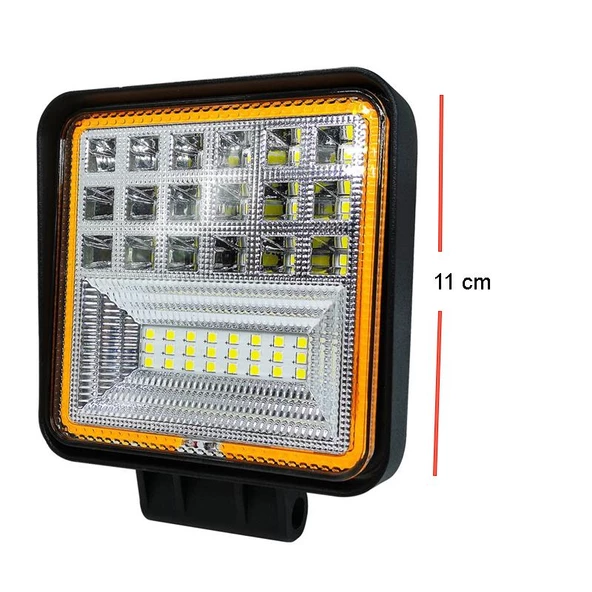 Kare kırmızı angelli sis lambası 12-24V - 2
