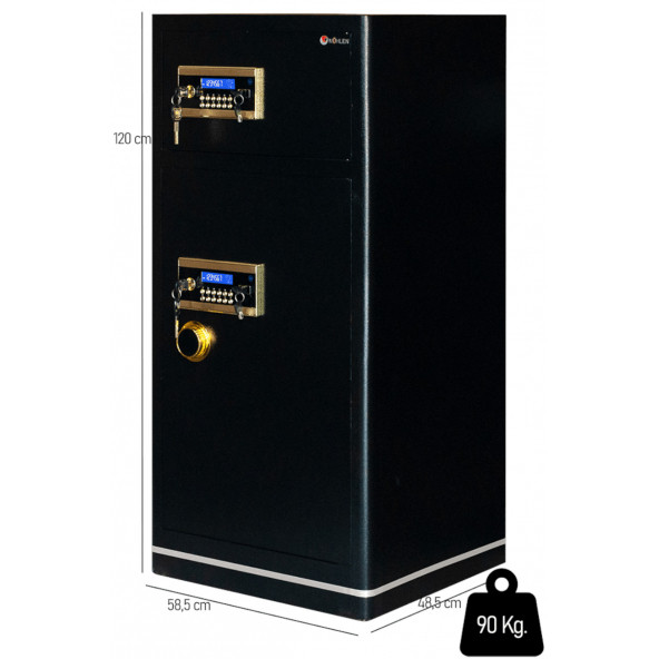 MÜHLEN G.D. Safe Box 120 H İki Katlı 120cm Boyunda Şifreli ve Alarmlı Çelik Kasa Büyük Boy  120cm Yükseklik - 2