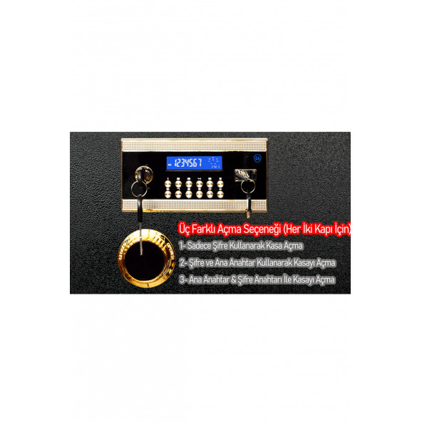 MÜHLEN G.D. Safe Box 120 H İki Katlı 120cm Boyunda Şifreli ve Alarmlı Çelik Kasa Büyük Boy  120cm Yükseklik - 7