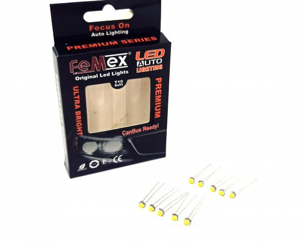 FEMEX Premium T5 T4 10lu İnce Bacaklı Kıl Led Mini Led Ampul Parlak Beyaz - 2