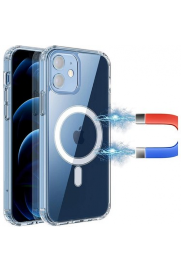 Apple iPhone 13 Uyumlu Kılıf Magsafe Özellikli Şeffaf Kılıf - 2