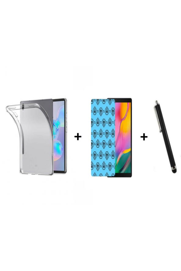 Huawei MediaPad T5 10" Şeffaf Silikon Tablet Kılıfı Nano Ekran Koruma Dokunmatik Kalem