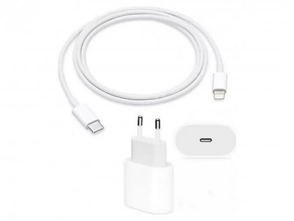 iPhone XS Max Uyumlu 20W Hızlı Şarj Aleti Adaptör Set Type-C to Lightining 1M Kablo - 2
