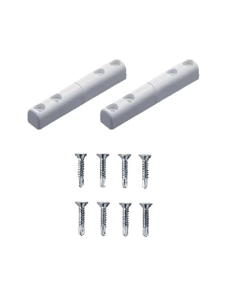 2 ADET BEYAZ PVC SİNEKLİK MENTEŞESİ İLE 8 ADET 3.9X25 YHB MATKAP UÇLU SAC VİDASI - 1