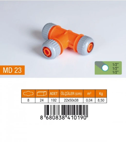 1/2-1/2-1/2 LÜX TE HORTUM EKİ MD23