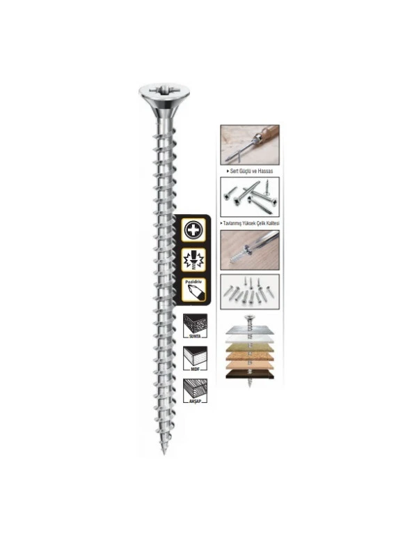 6X60 SUNTA VİDASI 200LÜ PAKET SGS8075