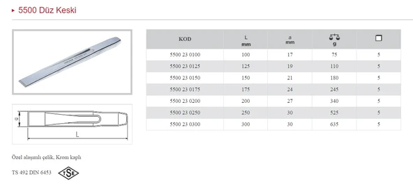 İZELTAŞ 150 MM DÜZ KESKİ KROM 5500 23 0150 - Resim 2