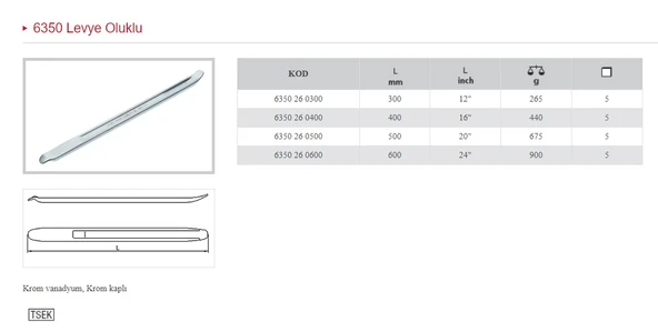 İZELTAŞ 300 MM LEVYE OLUKLU KROM 6350 26 0300 ürün görseli 1