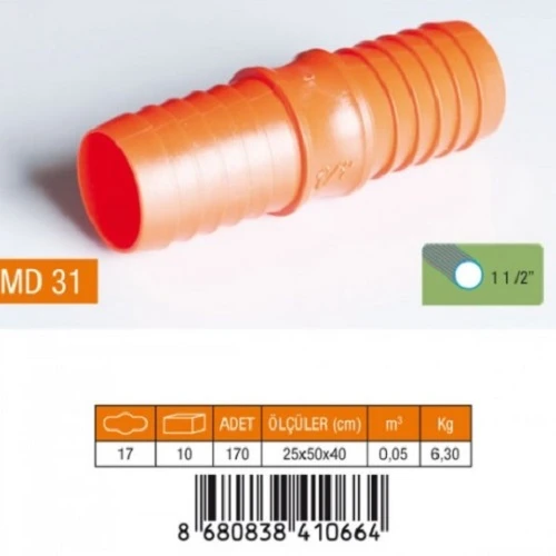 1.1/2" HORTUM EKİ PLASTİK MD31 - 1
