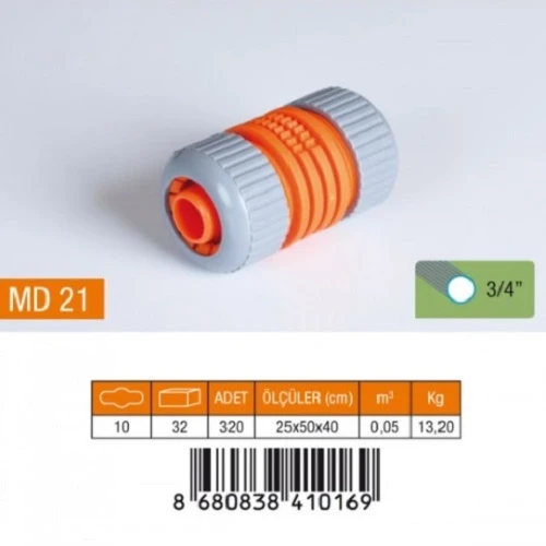 3/4" LÜX HORTUM EKİ PLASTİK MD21 - 1