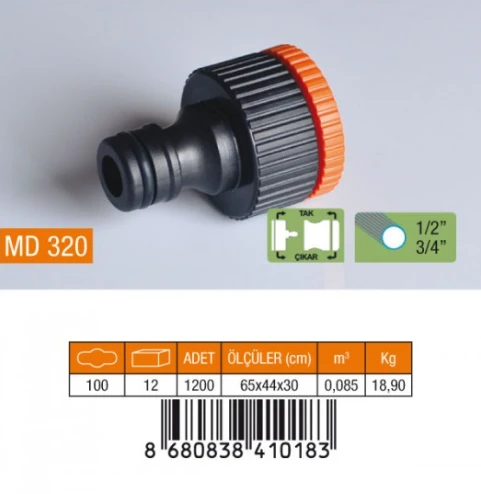 1/2-3/4" MUSLUK ADAPTÖRÜ PLASTİK  MD320