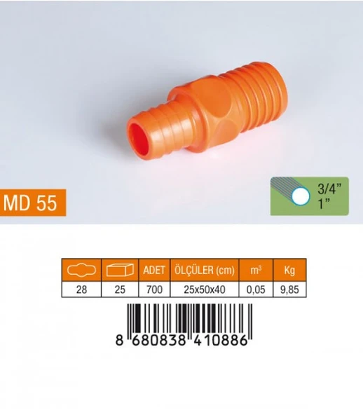 3/4-1" REDÜKSİYON HORTUM EKİ PLASTİK MD55